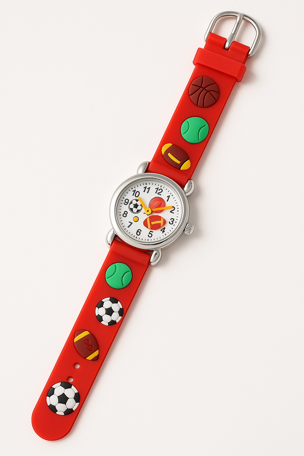 High Quality Cute Football Cartoon Children Watch – Girls & Boys Silicone Rubber Quartz Wristwatch (Random Color) - Image 3