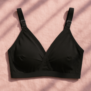Black SADA Cotton Bra – Soft 3-Hook Support Bra for Women | Size 32