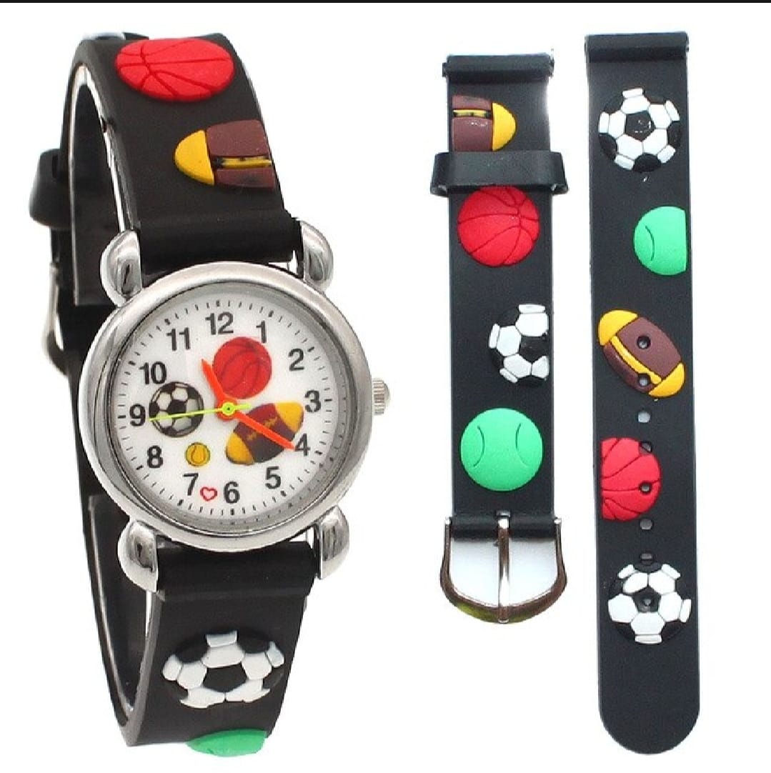 High Quality Cute Football Cartoon Children Watch – Girls & Boys Silicone Rubber Quartz Wristwatch (Random Color) - Image 4