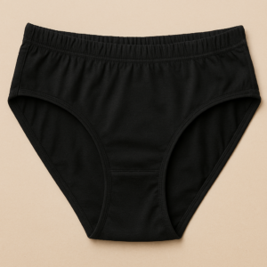 Women's Jersey Cotton Plain Panty – Soft, Breathable Everyday Underwear (Black, Large)