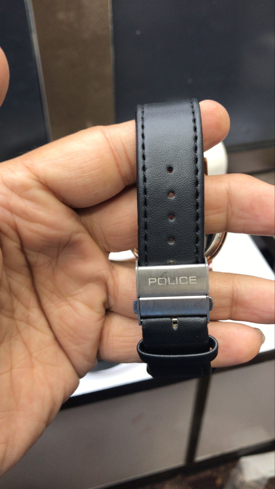 Police Style Watch, Bold Fashion Watch for Men with Leather Strap - Image 2