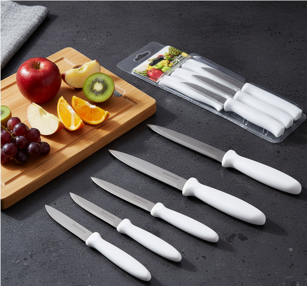 6-Piece Stainless Steel Kitchen Knife Set – Chef, Bread & Utility Knives