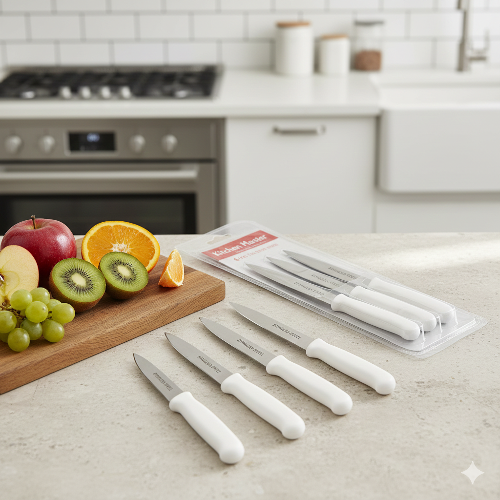 6-Piece Stainless Steel Kitchen Knife Set – Chef, Bread & Utility Knives - Image 4