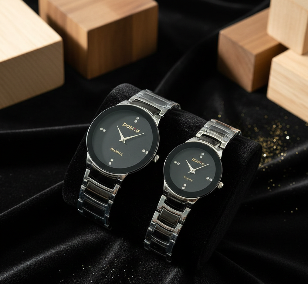 POSITIF Couple Watch Set - Elegant Matching His & Hers Timepieces - Image 3