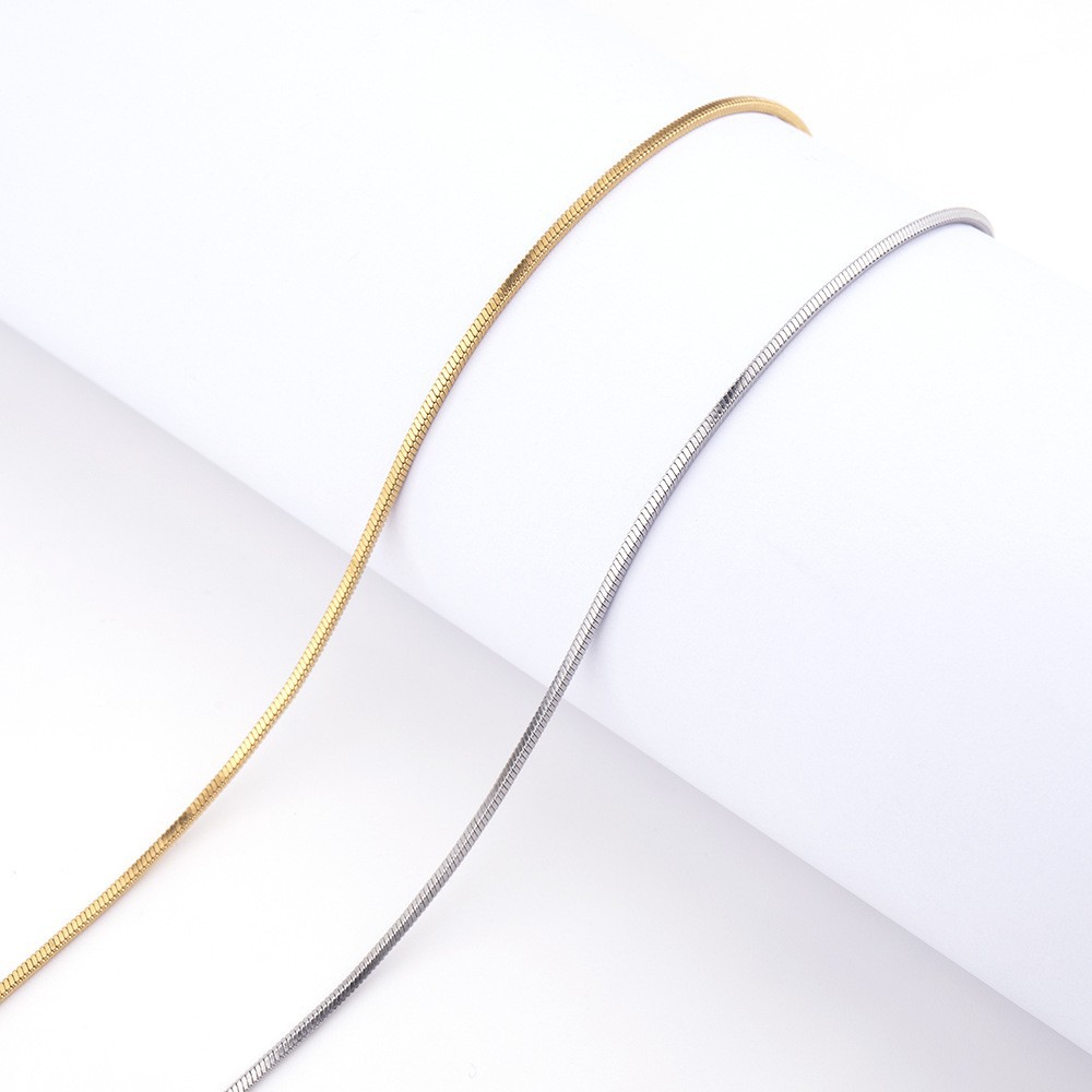 AWT-179 Thin Snake Chain Necklace in Gold - Delicate Dainty Jewelry - Image 3