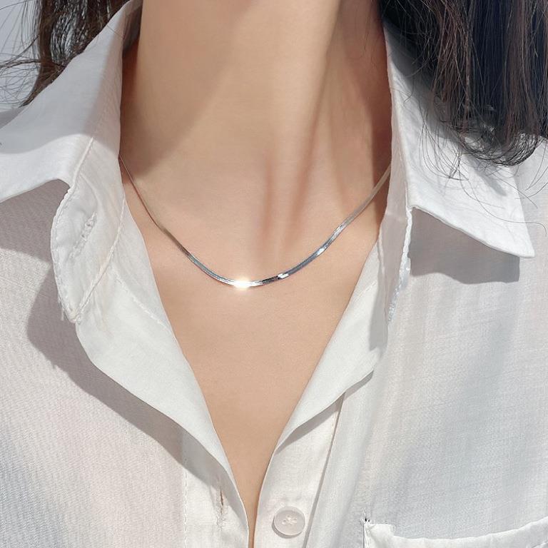 AWT-179 Thin Snake Chain Necklace in Gold - Delicate Dainty Jewelry - Image 4