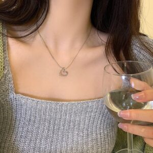 PRJ-183 Golden Hollow Heart Pendant | Openwork Love Charm Necklace