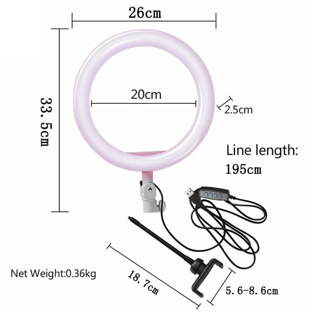 10-inch LED Ring Light with Phone Holder, Dimmable Professional Fill Light for Videos - Image 2