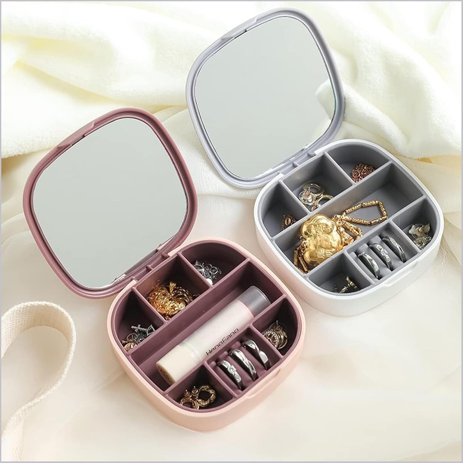Portable Jewelry Box with Built-In Mirror | Travel Organizer LD-988 - Image 3