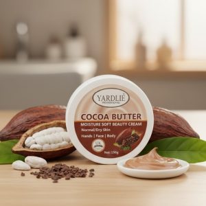 Yardlie Professional Cocoa Butter Moisture Soft Beauty Cream 150g | Deep Hydration for Smooth & Glowing Skin