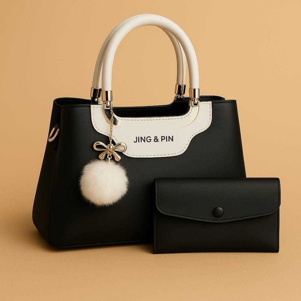 JING & PIN Ladies Handbag, Convertible Crossbody, Designer Clutch Purse, Black Evening Bag, Women Shoulder Bag - Image 3