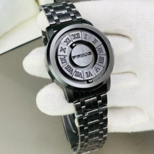 Magnetic Ball Watch, Black Stainless Steel Modern Wristwatch with Gift Box