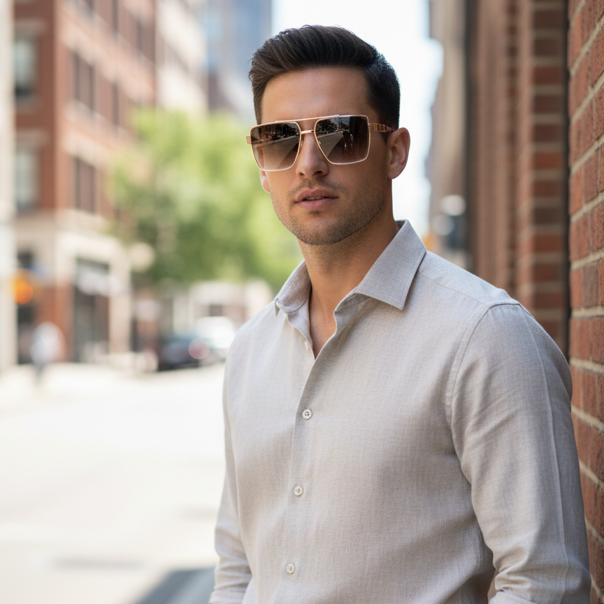 Luxury Square Black Gradient Unisex Sunglasses - Image 5