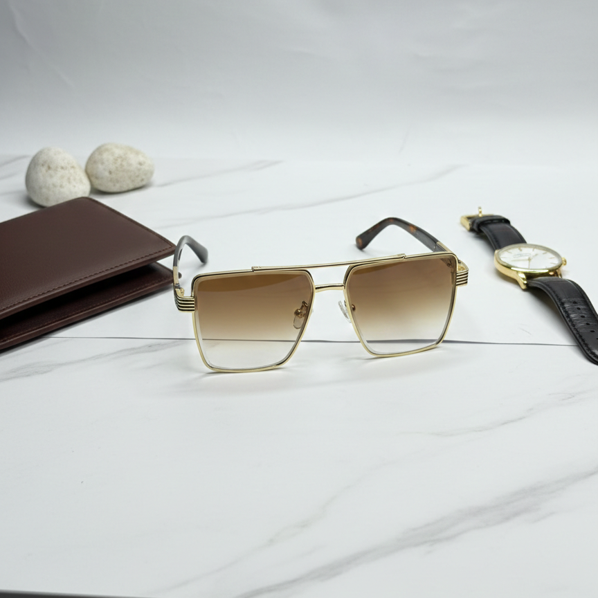 Luxury Square Black Gradient Unisex Sunglasses - Image 6