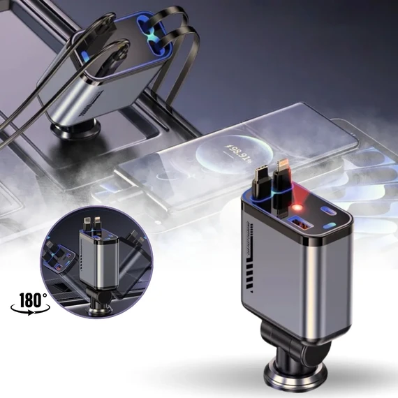 Super Fast Charging 4-in-1 Car Charger | PD Fast Charge | Type-C & USB Ports | Intelligent, Secure & Stylish Design - Image 6