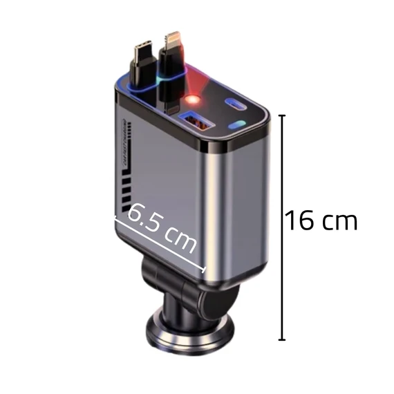 Super Fast Charging 4-in-1 Car Charger | PD Fast Charge | Type-C & USB Ports | Intelligent, Secure & Stylish Design - Image 9