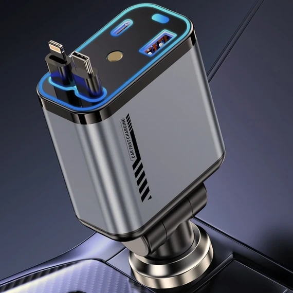 Super Fast Charging 4-in-1 Car Charger | PD Fast Charge | Type-C & USB Ports | Intelligent, Secure & Stylish Design - Image 5