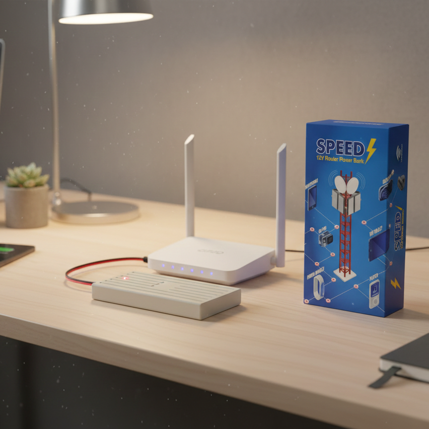 Speed 12V Router Power Bank – Mini UPS Backup Battery for WiFi Router - 20,000 mAh - Image 2