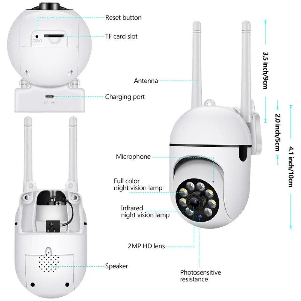 Jooan Indoor Security Camera 1080p, PTZ with Color Night Vision & Motion Tracking - Image 2