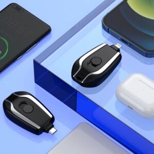 Mini Keychain Power Bank 1500mAh – Ultra Compact Portable Charger with Type-C | Emergency Charging On-The-Go