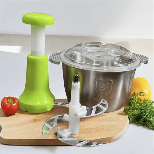 2L Manual Food Chopper – Stainless Steel Vegetable Cutter - Image 4