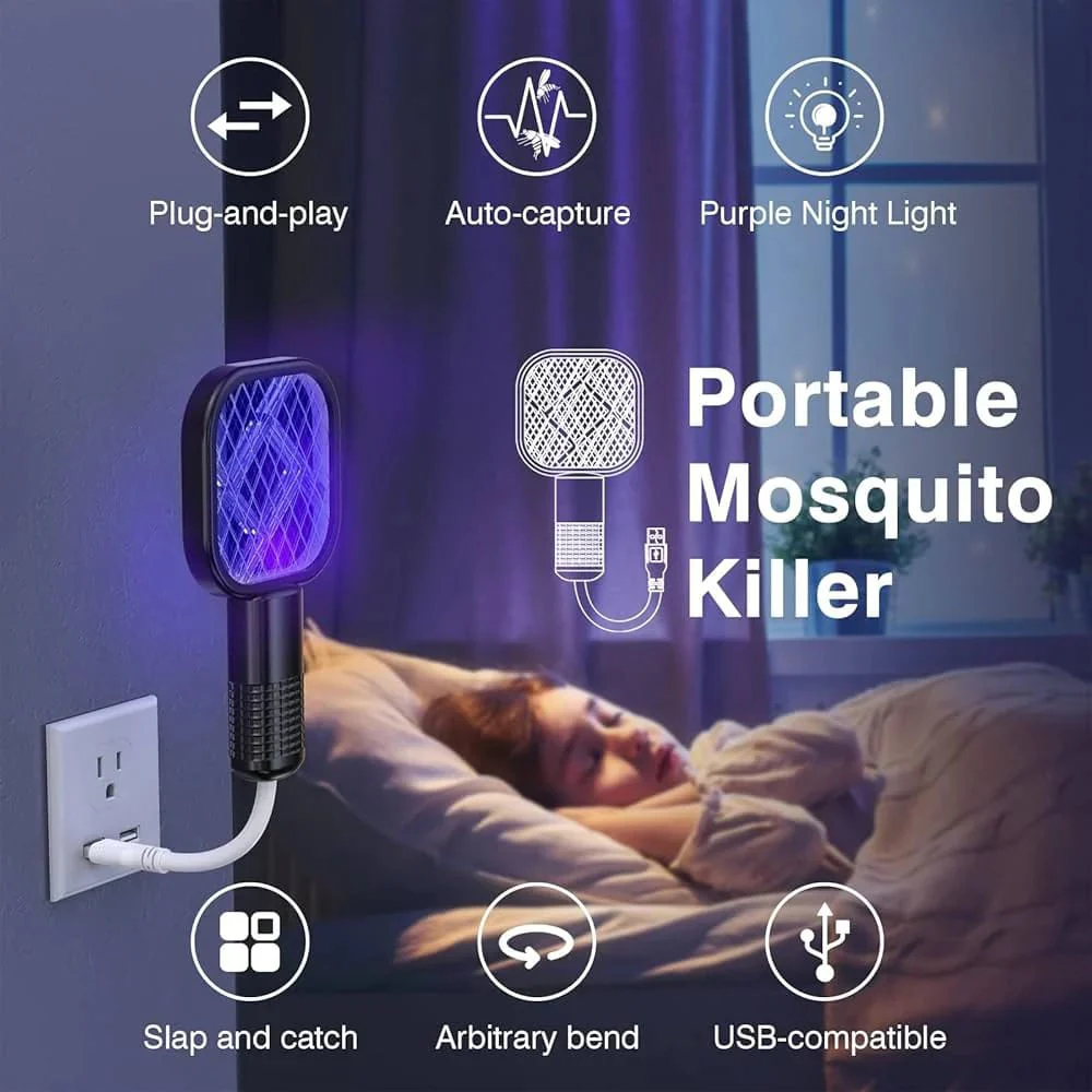 USB Rechargeable Mosquito Killer Racket with UV Light - Image 4