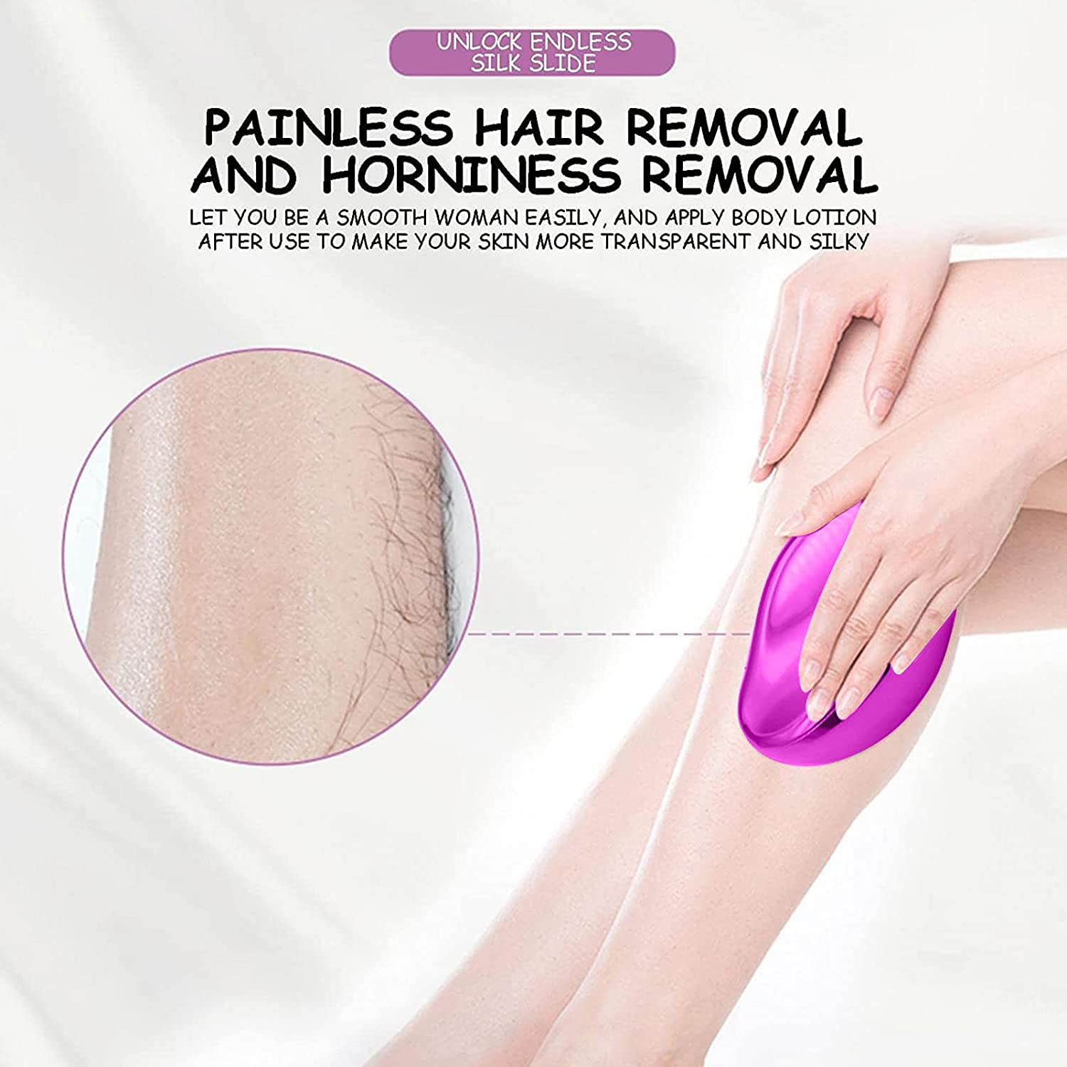 Bleame Crystal Hair Eraser | Painless Hair Removal & Exfoliation Tool for Arms, Legs & Body | Reusable Hair Remover (Random Color) - Image 3