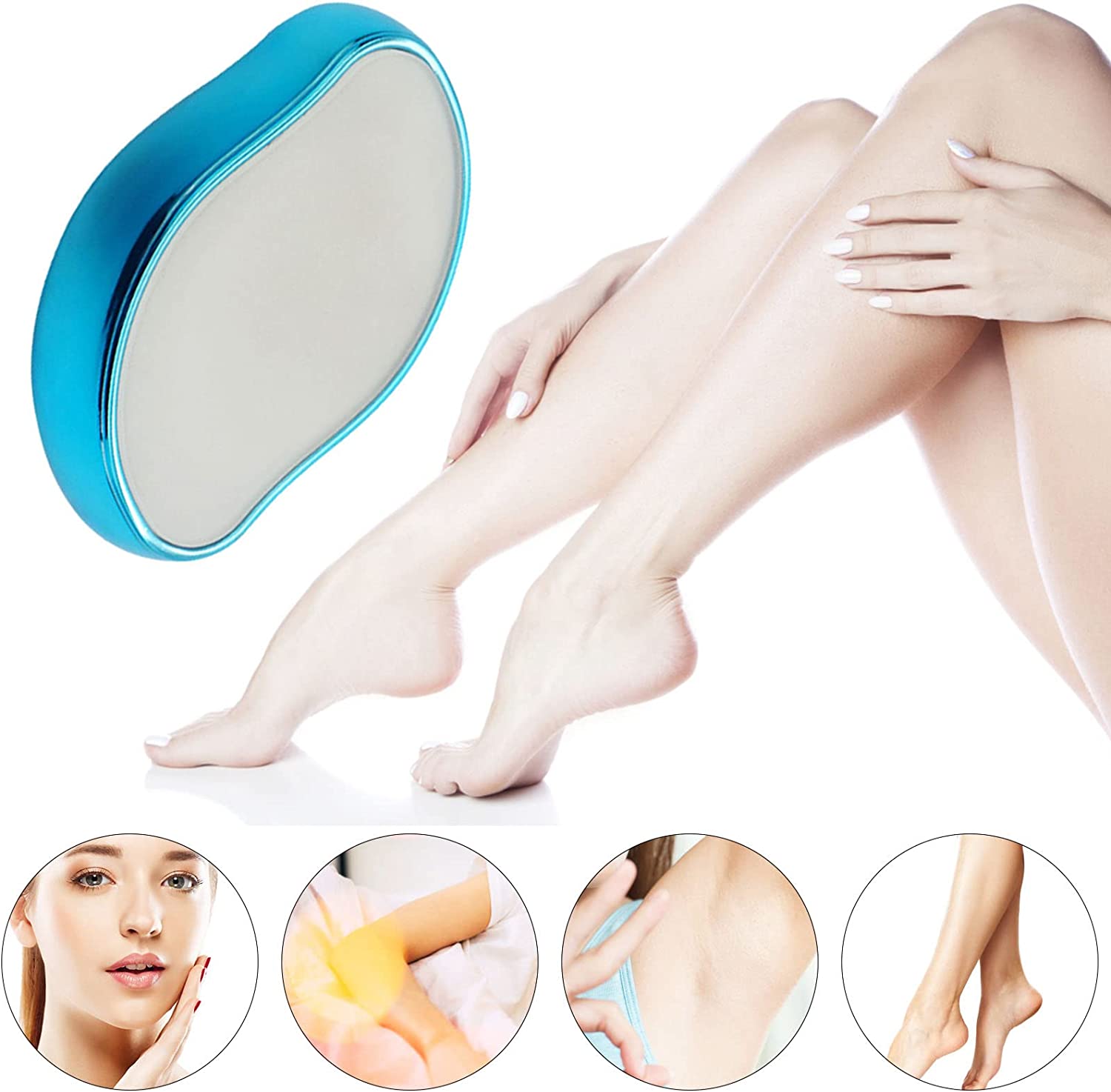 Bleame Crystal Hair Eraser | Painless Hair Removal & Exfoliation Tool for Arms, Legs & Body | Reusable Hair Remover (Random Color) - Image 5
