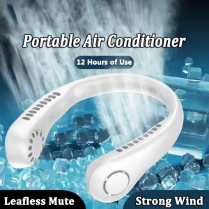 Mini Bladeless Hanging Neck Rechargeable Air Cooler Fan – Portable Summer Sport Fan (Random Color)