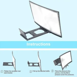 12 Inch 3D HD Mobile Phone Screen Magnifier Movie Video Amplifier Stand
