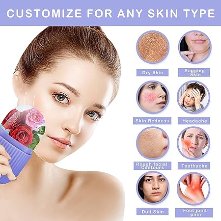 Ice Face Roller for Skin Care | Cooling Facial Massager for Puffy Eyes, Glowing Skin & Beauty Care | Comfortable Grip Design