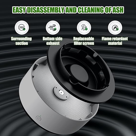 Smokeless Ashtray with Air Purifier – Multipurpose Design - Image 2