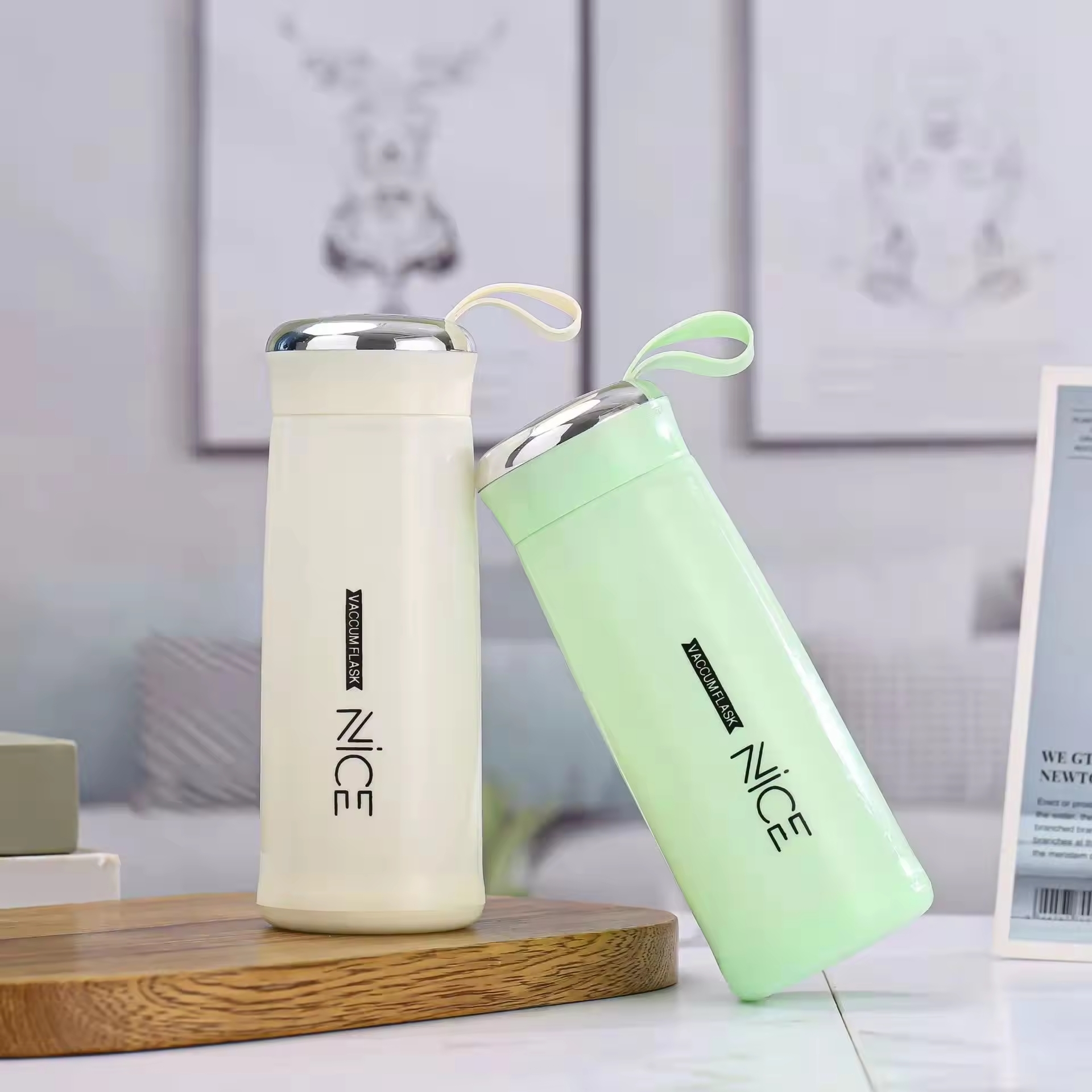 Premium 400ml Glass Mini Vacuum Flask Bottle with Loop – Temperature Resistant (Random Color) - Image 4
