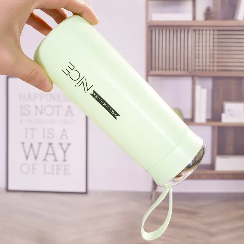 Premium 400ml Glass Mini Vacuum Flask Bottle with Loop – Temperature Resistant (Random Color) - Image 7