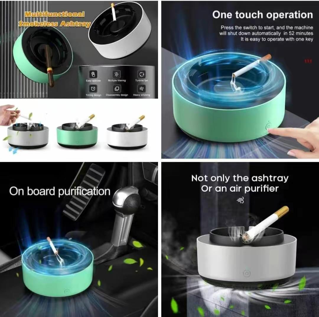 Smokeless Ashtray with Air Purifier – Multipurpose Design - Image 3
