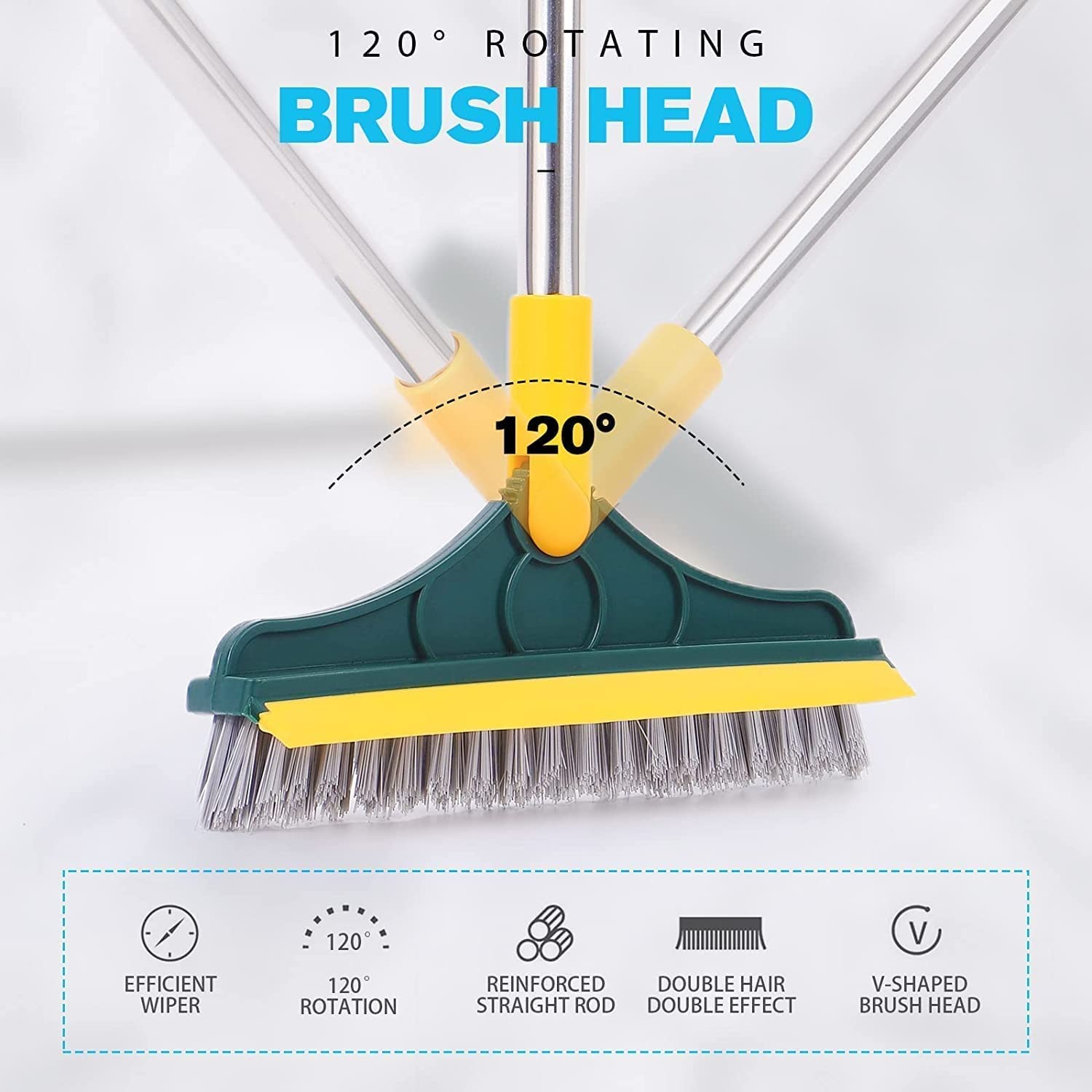 2-in-1 120° Rotatable Floor Cleaning Brush – Multipurpose Bathroom & Tile Scrubber - Image 4
