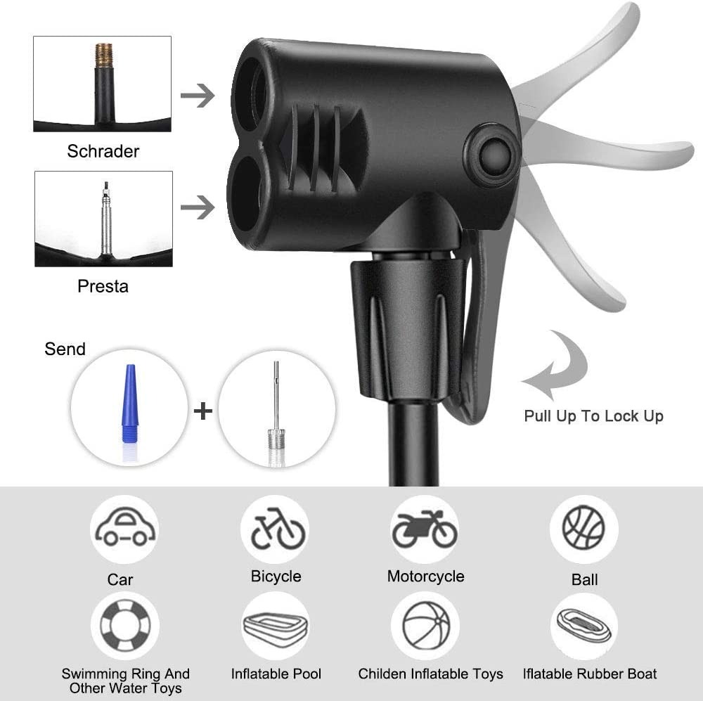 High Pressure Foot Air Pump | Heavy-Duty Mini Foot Pump for Bicycle, Car, Ball & Inflatables | Portable Air Pump (Without Gauge, Random Color) - Image 2