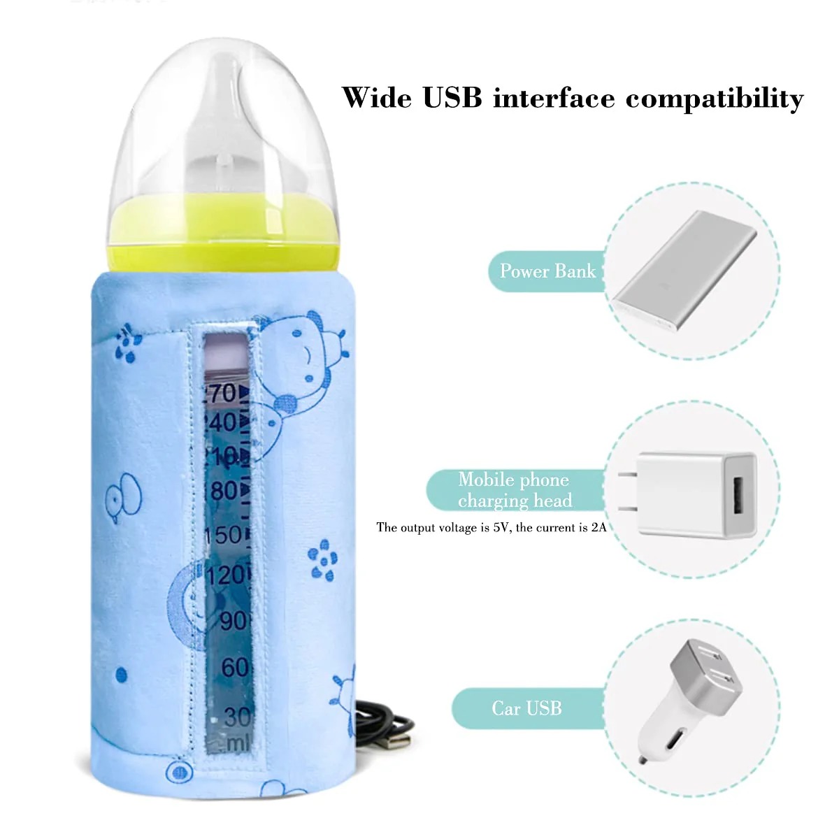 Portable USB Feeder Warmer Pouch | 42°C Constant Heating | Easy‑to‑Carry | Random Design - Image 4