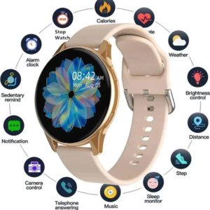 Active 2 Smart Watch – 1.3" Full Touch Screen | 20mm Silicone Strap | Portable Adjustable Fitness Smartwatch | Silver