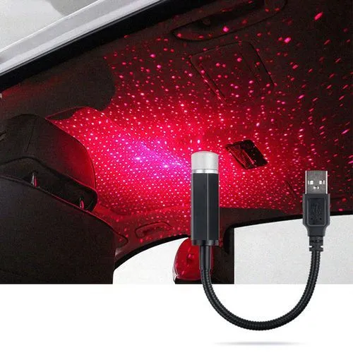 LED Car Roof Star Night Light Mini Projector | USB Galaxy Star Light for Car Interior | Romantic Ambient Lighting (Random Color) - Image 4