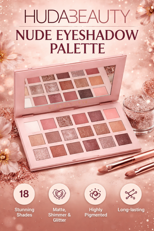 Huda Beauty Nude Eyeshadow Palette | 18 Colors Eyeshadow Palette