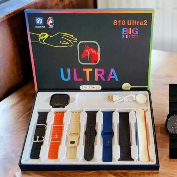 S10 Ultra 2 Smart Watch for Kids & Adults | 7 Straps | Titanium Body | Magnetic Charger | Fitness & Health Tracker | Water Resistant - Image 4
