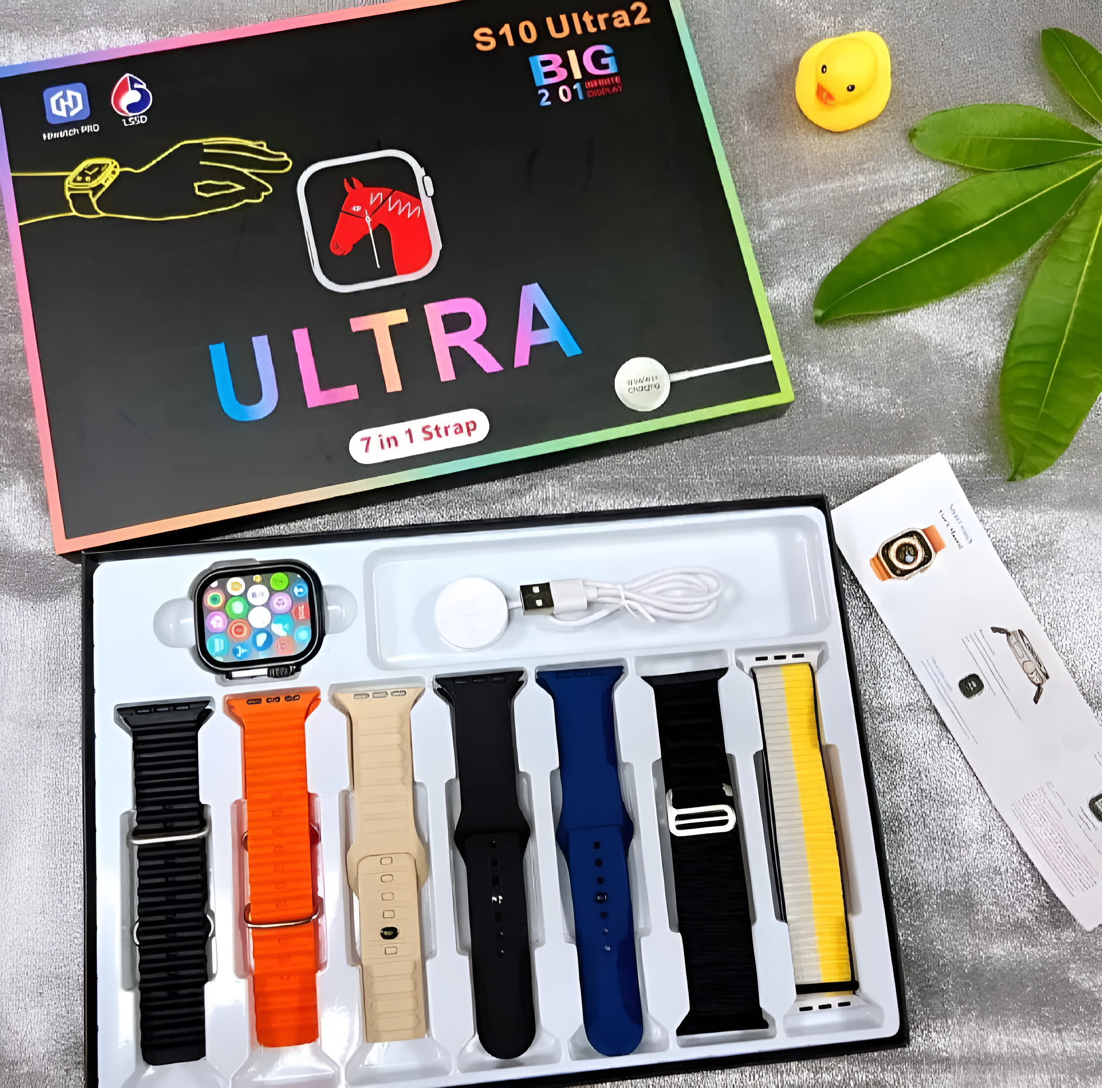 S10 Ultra 2 Smart Watch for Kids & Adults | 7 Straps | Titanium Body | Magnetic Charger | Fitness & Health Tracker | Water Resistant - Image 2