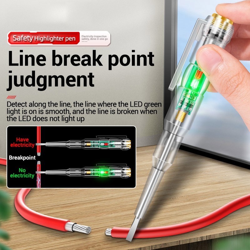 LED Test Pen Intelligent Induction Voltage Detector 24-250V – Non-Contact Electric Tester Screwdriver | Circuit Power Checker Tool - Image 2