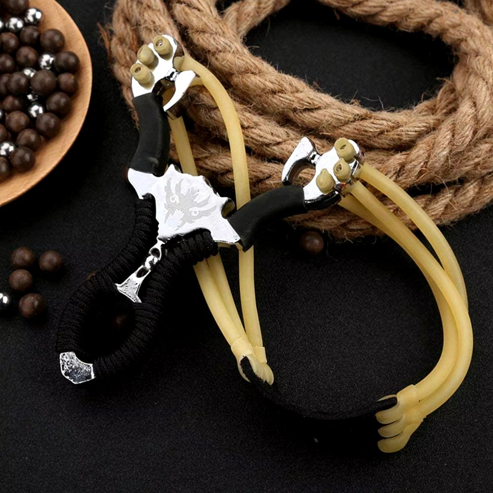 The Ultimate Slingshot Lot Imported Full Stainless Steel Body Laser Slingshot with Flat Rubber Band (Random design) - Image 4