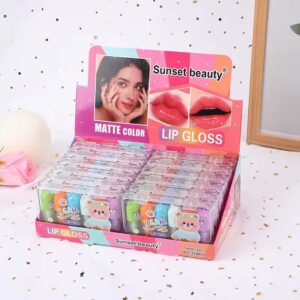 6 Pcs Cute Bear Magic Lip Gloss Set – Moisturizing Color Changing Liquid Lipstick | Long Lasting Tint (Random Colors)