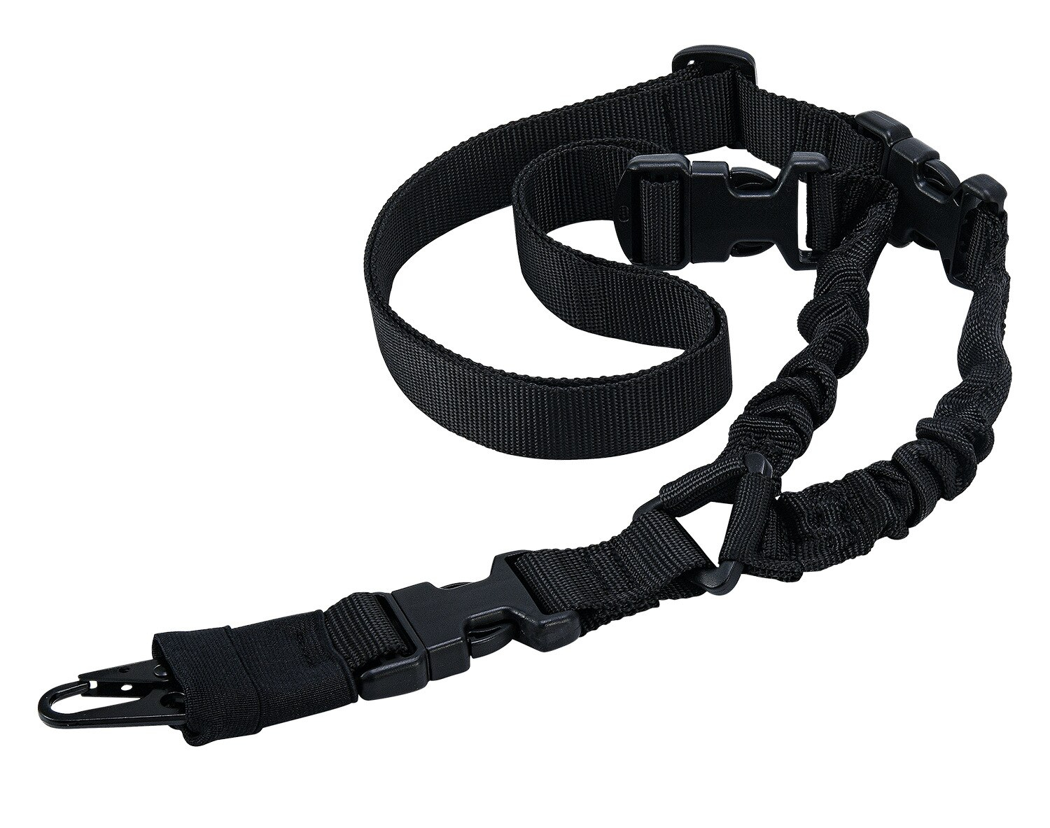 Durable Tactical Rifle Sling for Hunting & Training – Adjustable, Bungee, Quick Detach - BLACK - Image 2