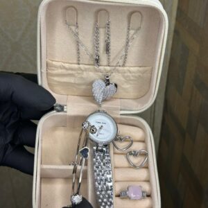 legant Heart & Stone 5-Piece Women’s Jewelry Gift Set – Imported Necklace, Earrings, Ring & Bracelet Set