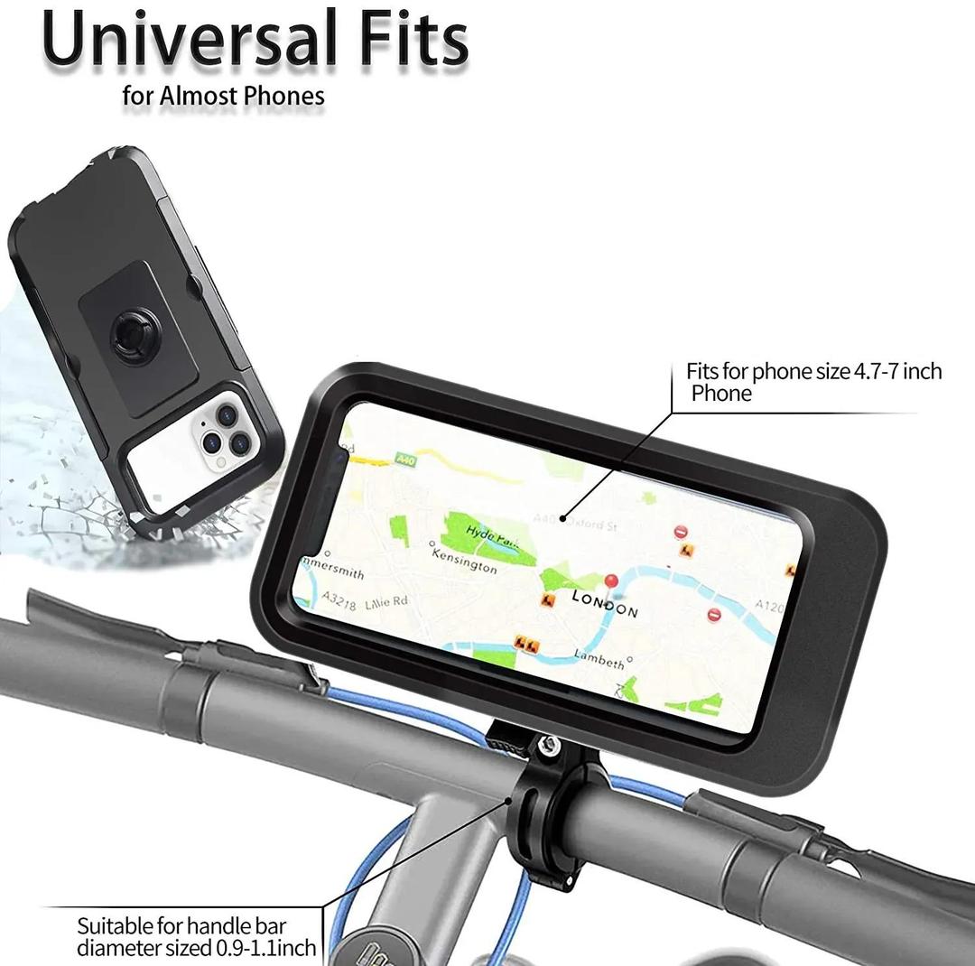 Waterproof Motorcycle & Bicycle Phone Mount Shockproof 360° Adjustable Holder - Image 4