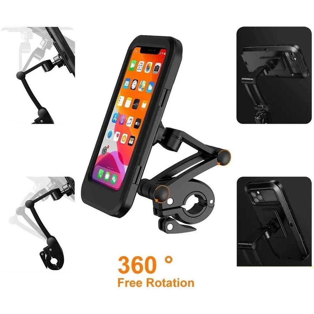 Waterproof Motorcycle & Bicycle Phone Mount Shockproof 360° Adjustable Holder - Image 2